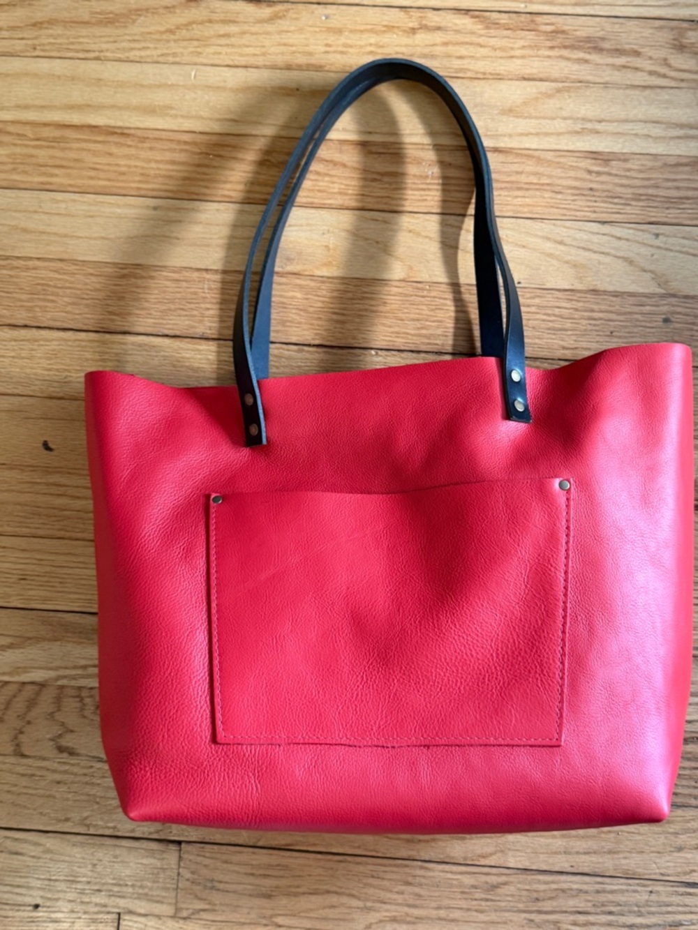Portland Leather Poppy Red Oversized Tote BNNU
